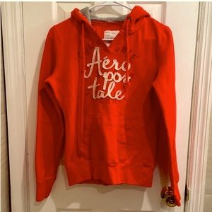 NWOT! Aeropostale orange hooded sweatshirt with thermal lined hood- Medium